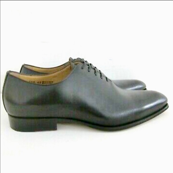 Handcrafted Italy Jose Real  Crust Nero Brogues 10.5 Wingtips Black - Picture 5 of 15